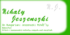 mihaly jeszenszki business card